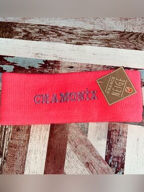 Vintage Chamonix 80’s Ski Headband NWT Hot Pink Made in France Warm Acrylic